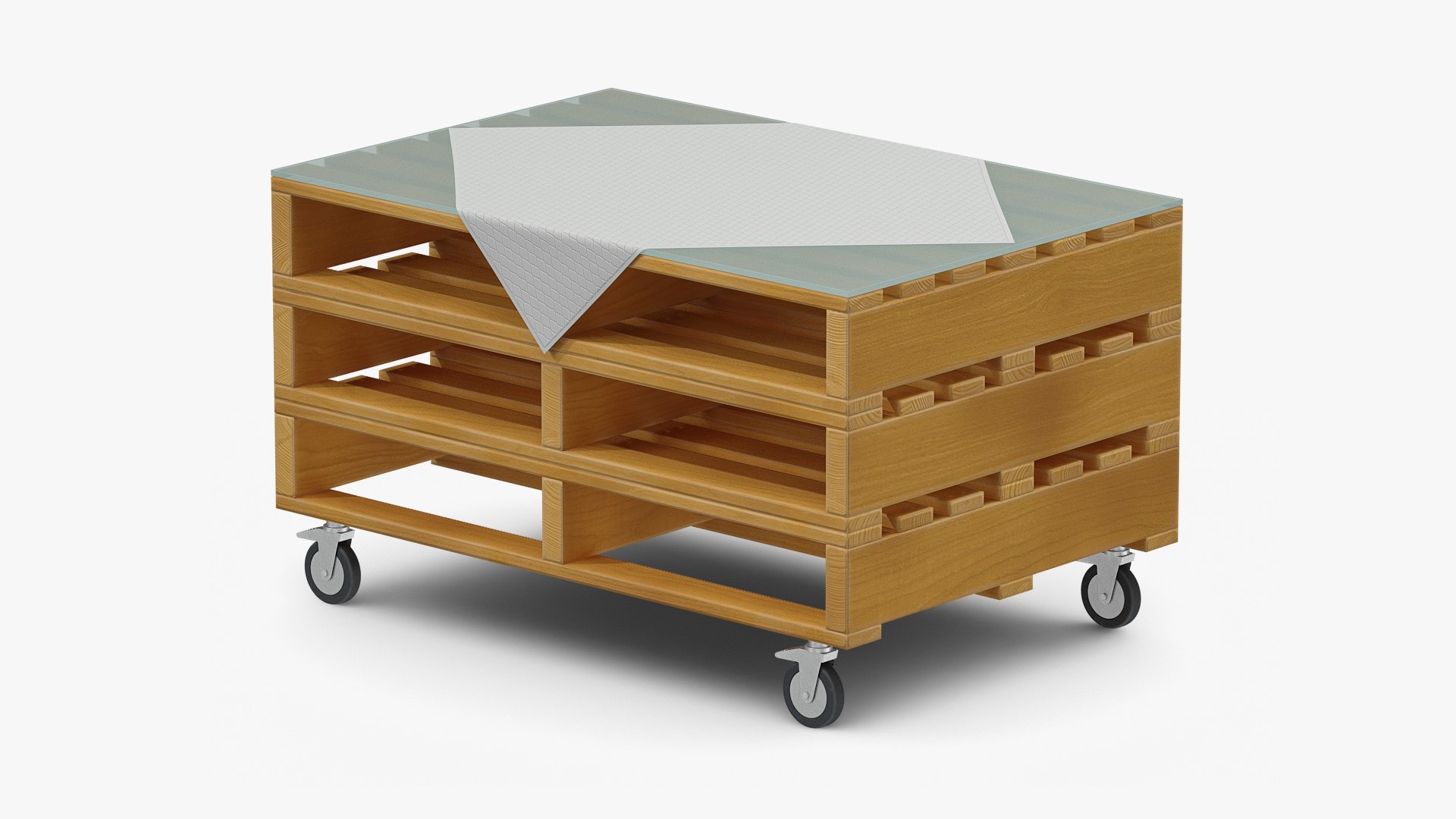 Rustic Pallet Coffee Table 3D model preview