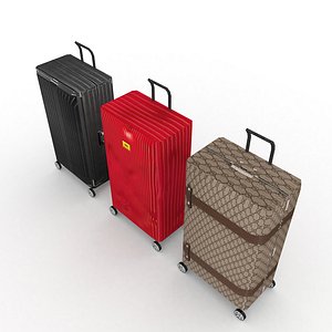 Low Poly Travel Suitcases and Bags 3D model