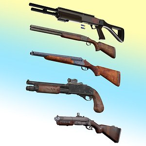 Shotgun Weapon Pack Rigged model 3D model