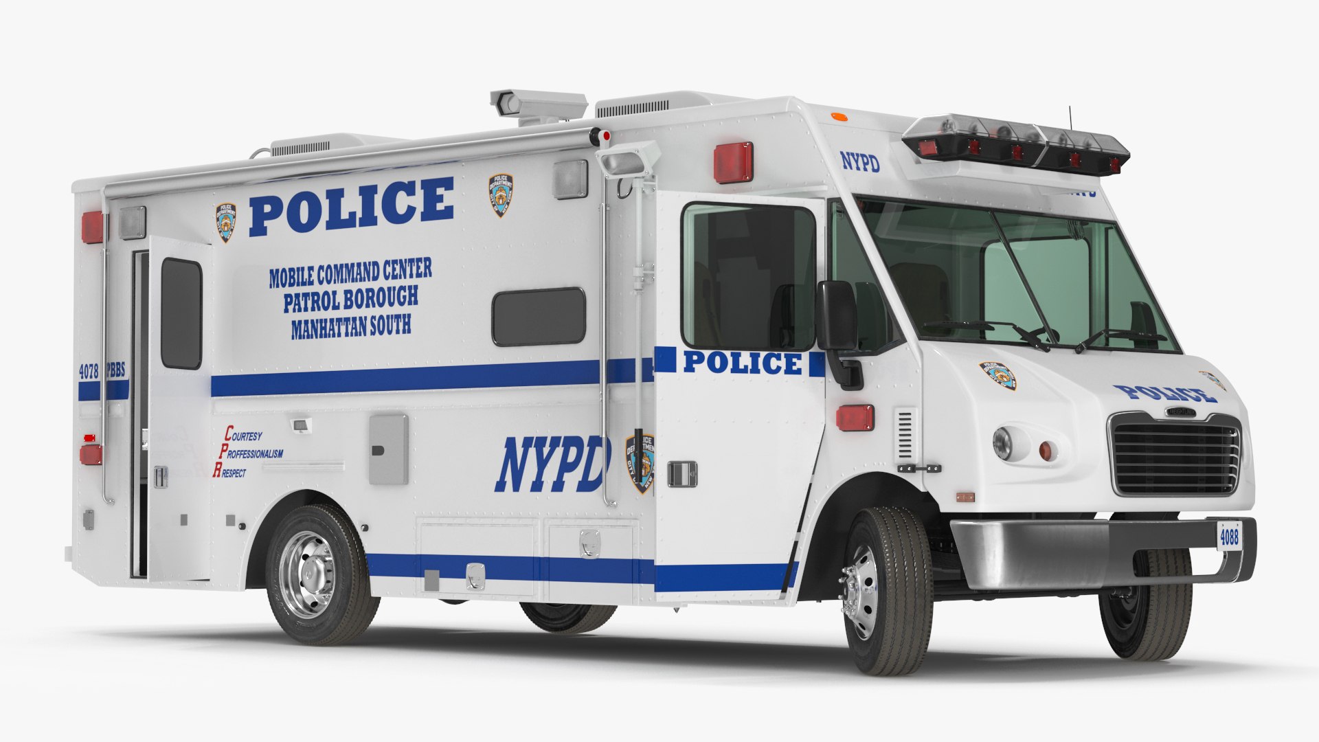NYPD Mobile Command Center Rigged 3D model preview