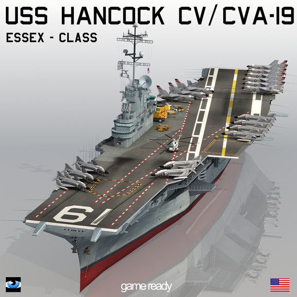 USS ハンコック CV-19 エセックス級航空母艦3Dモデル - TurboSquid 2076194