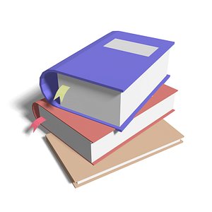 3D model stack of books