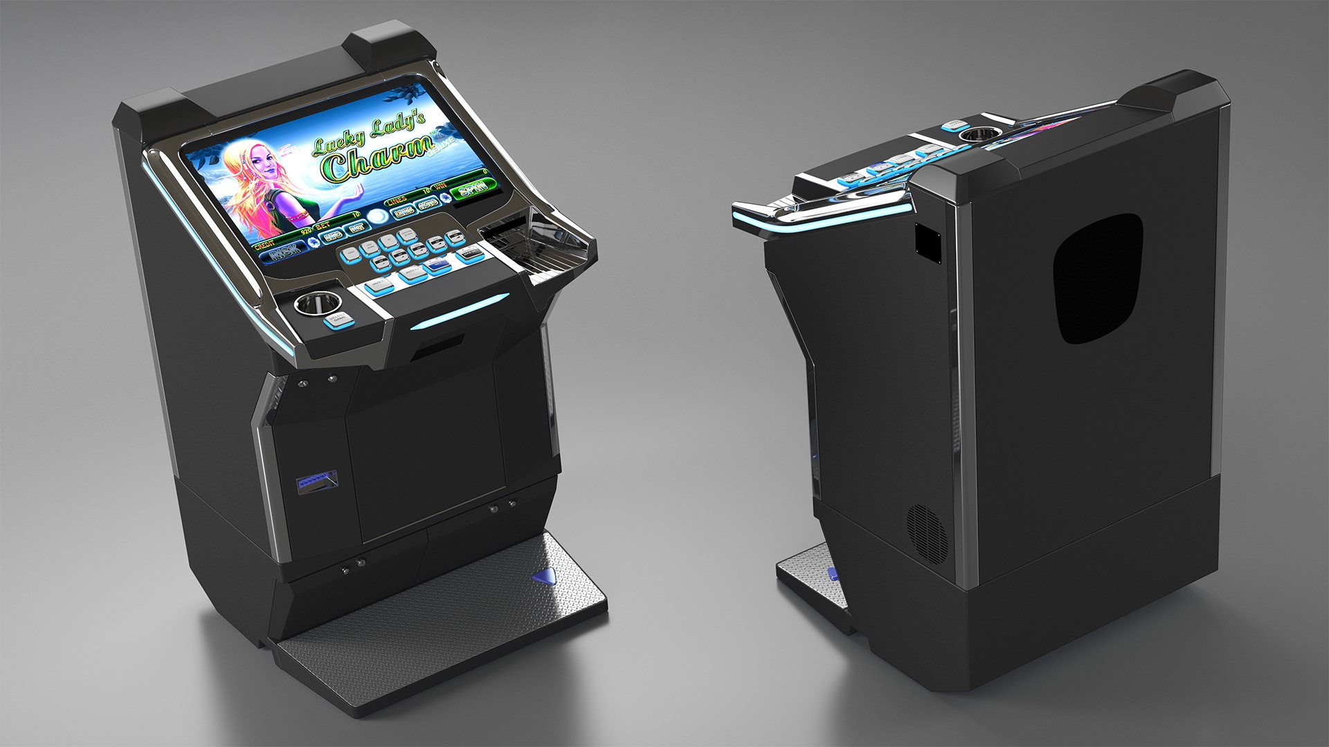Casino Slot Machine Button Panel 3D model preview