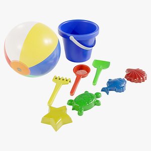 Beach Toys Set 3D