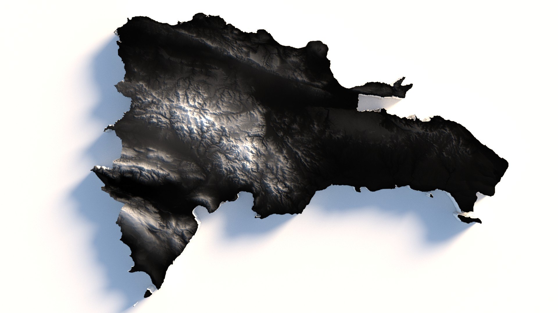 Dominican Republic Terrain Map 3D Model - TurboSquid 2336025