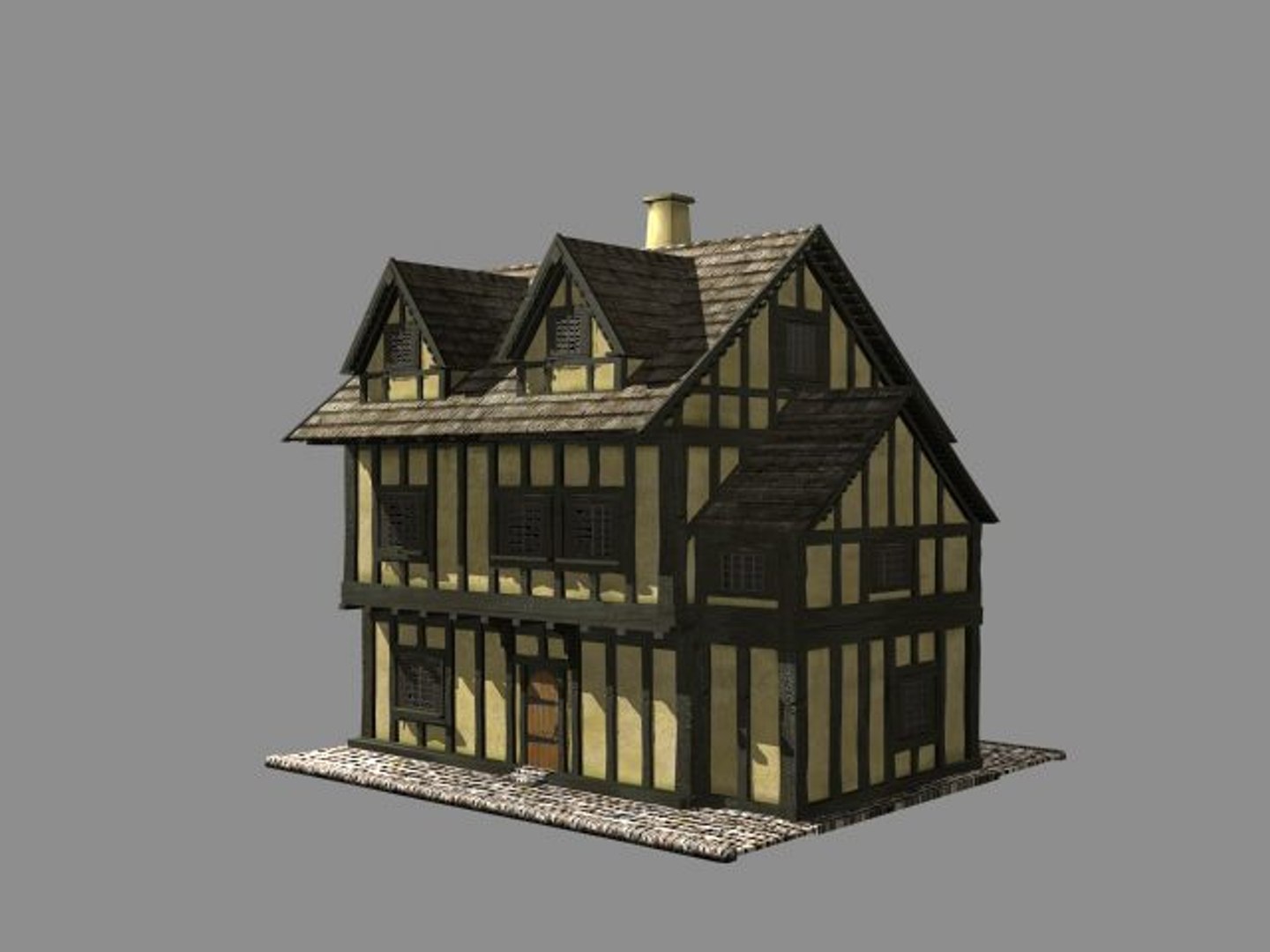 building medieval europian house 3d model