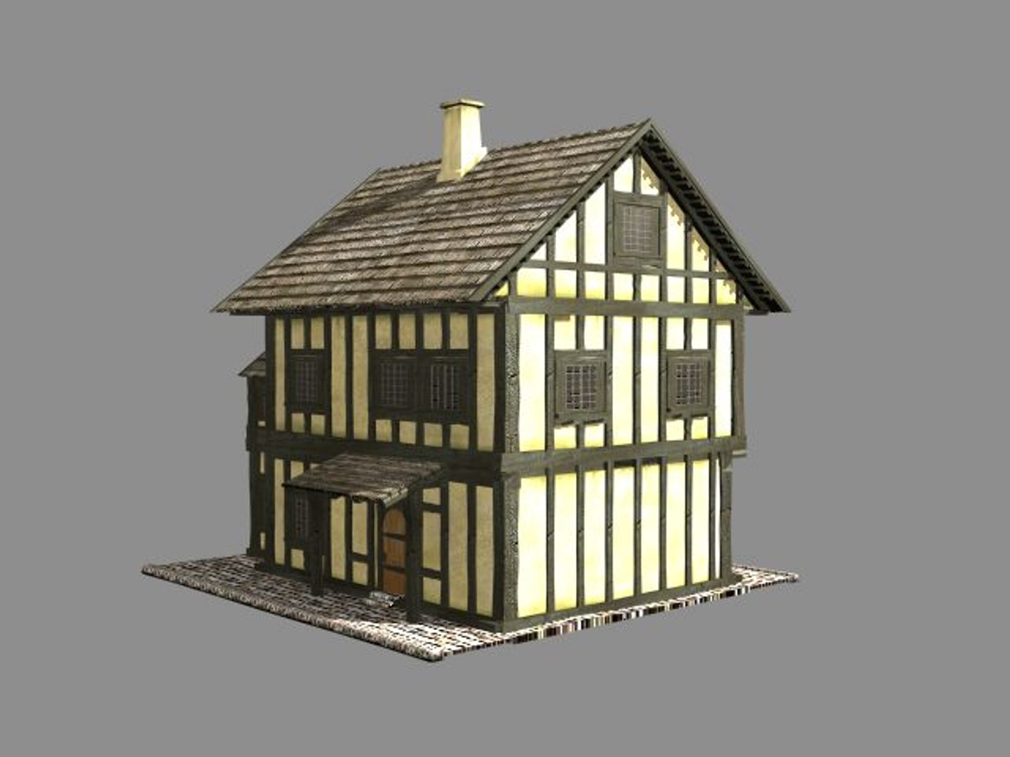 building medieval europian house 3d model