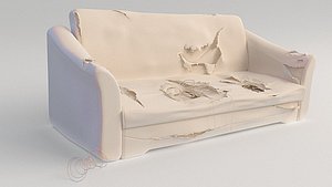 old abandoned sofa 3D