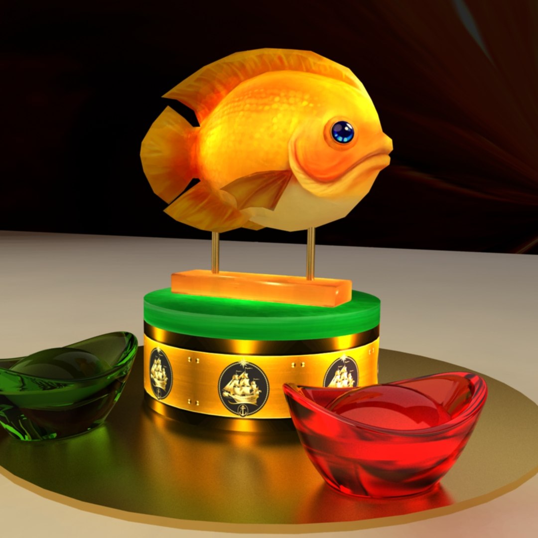 3D Model Chinese Gold Ingot Fish - TurboSquid 1304906