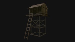 Old wooden watchtower
