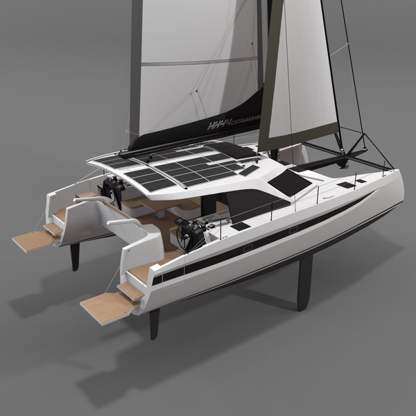 HH44 Catamaran White 3D model