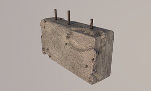 3D damaged concrete block model
