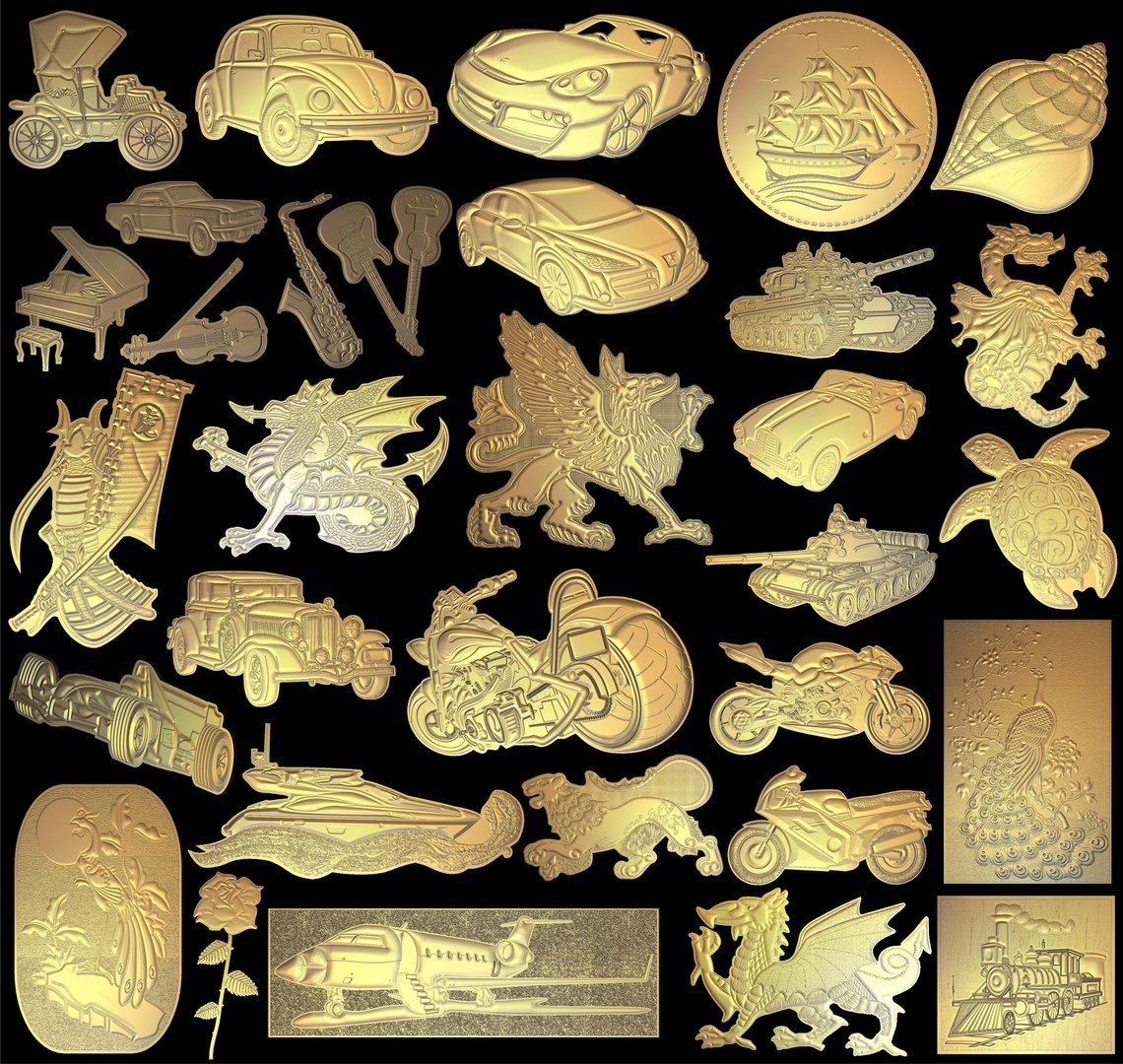 3D Model 36 Pcs Stl Embossing - TurboSquid 1258060