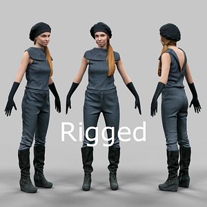 3d scanned female character rigged