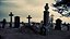 Creepy Cemetery Scene