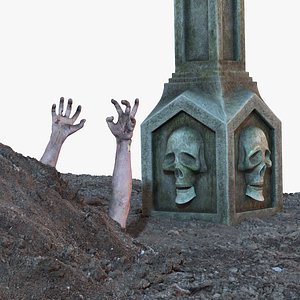 Creepy Cemetery Scene