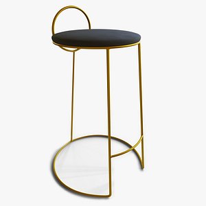 3D Golden Bar Stool model