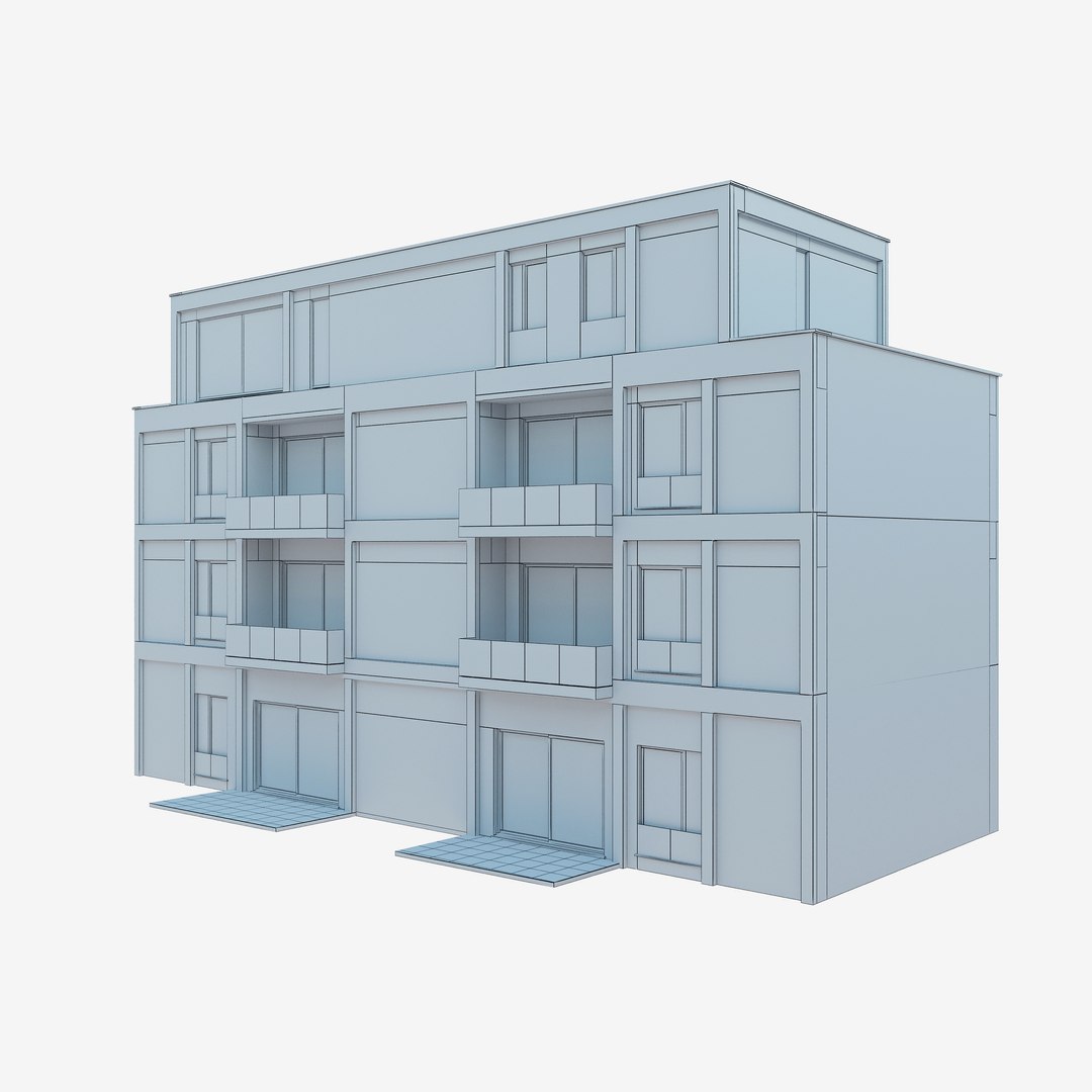 3D Model Modern Apartment Building 1 - TurboSquid 2147745