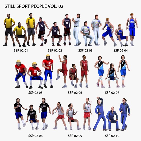 3d 30 people: sports people model