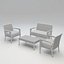 Stride Outdoor Wicker Set - Love Seat, Armchai, table