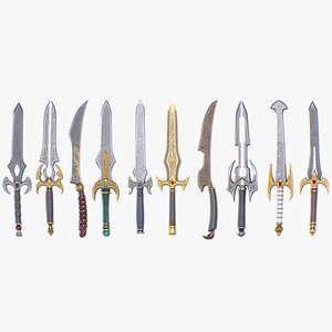 3D Fantasy dagger collection