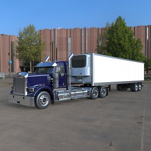 Kenworth W900 Day Cab (2018) with Refrigerated Semi Trailer