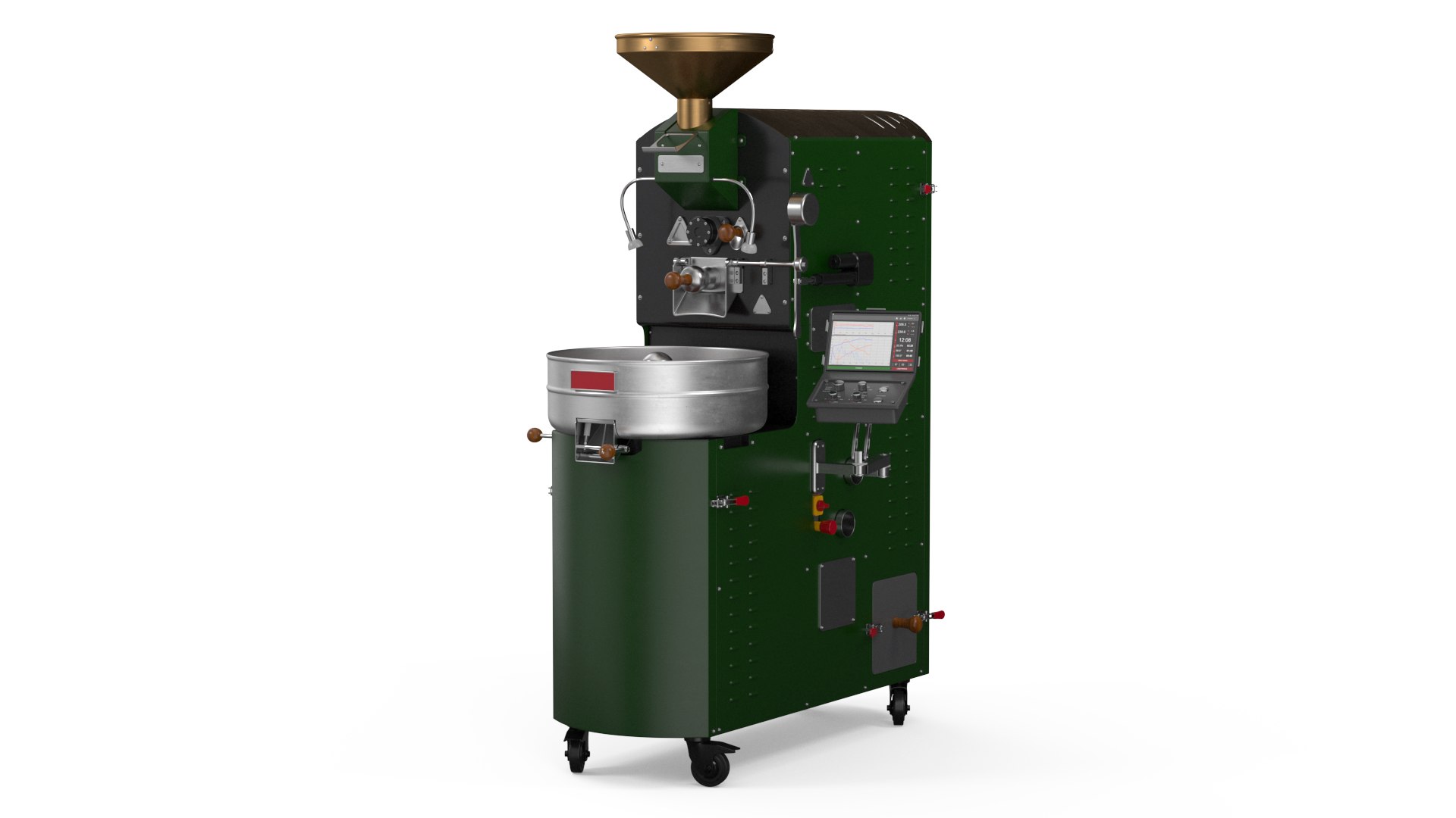 Coffee Roaster Machine Green 3D model preview