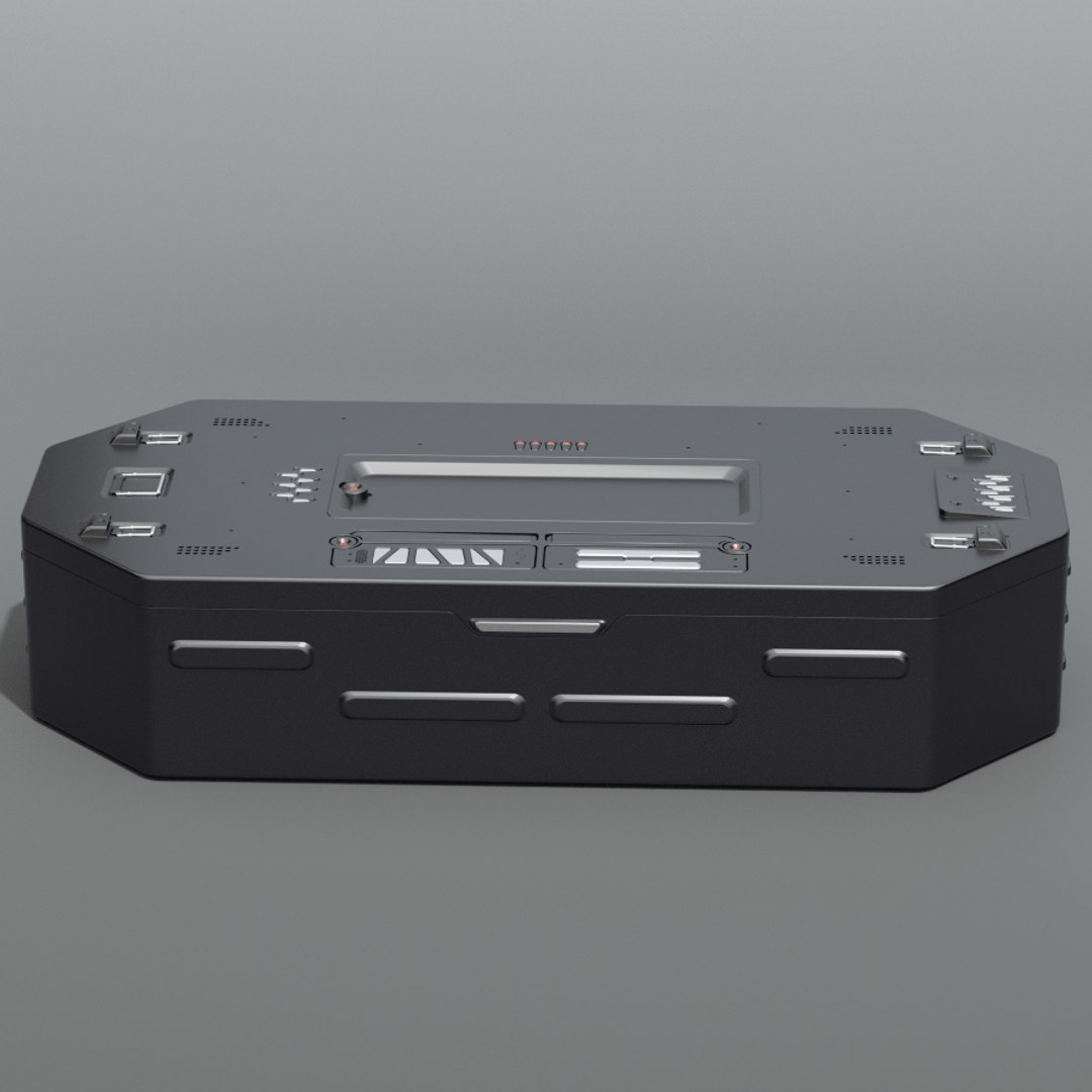 3d sci-fi crate model