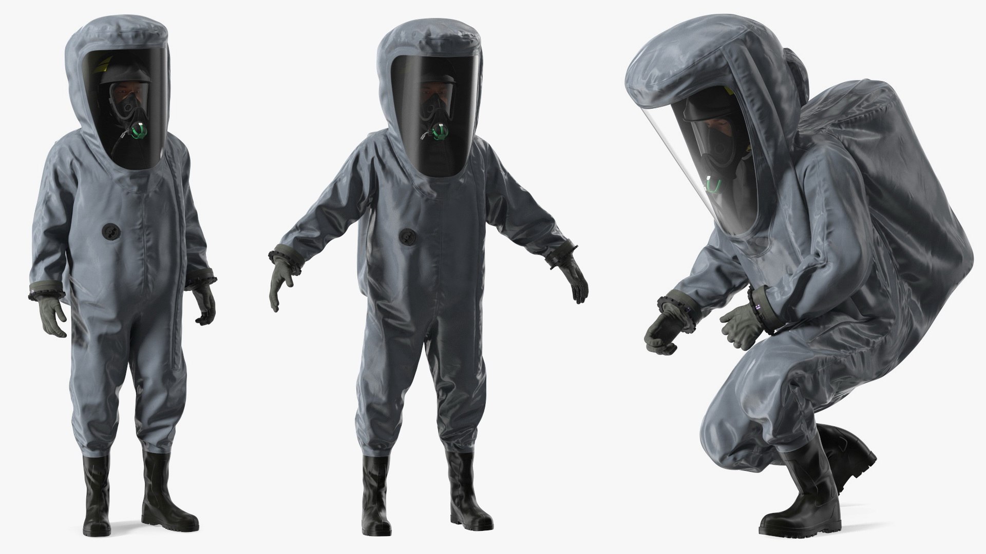 Fully Encapsulating Chemical Protection Suit Rigged 3D model preview