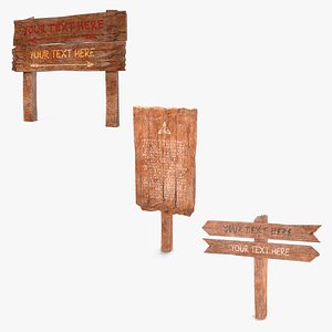 Mockup Wooden Sign Boards Collection 4