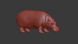 3D sculpture hippo