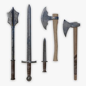 Medieval Game Ready Weapons Collection 3D