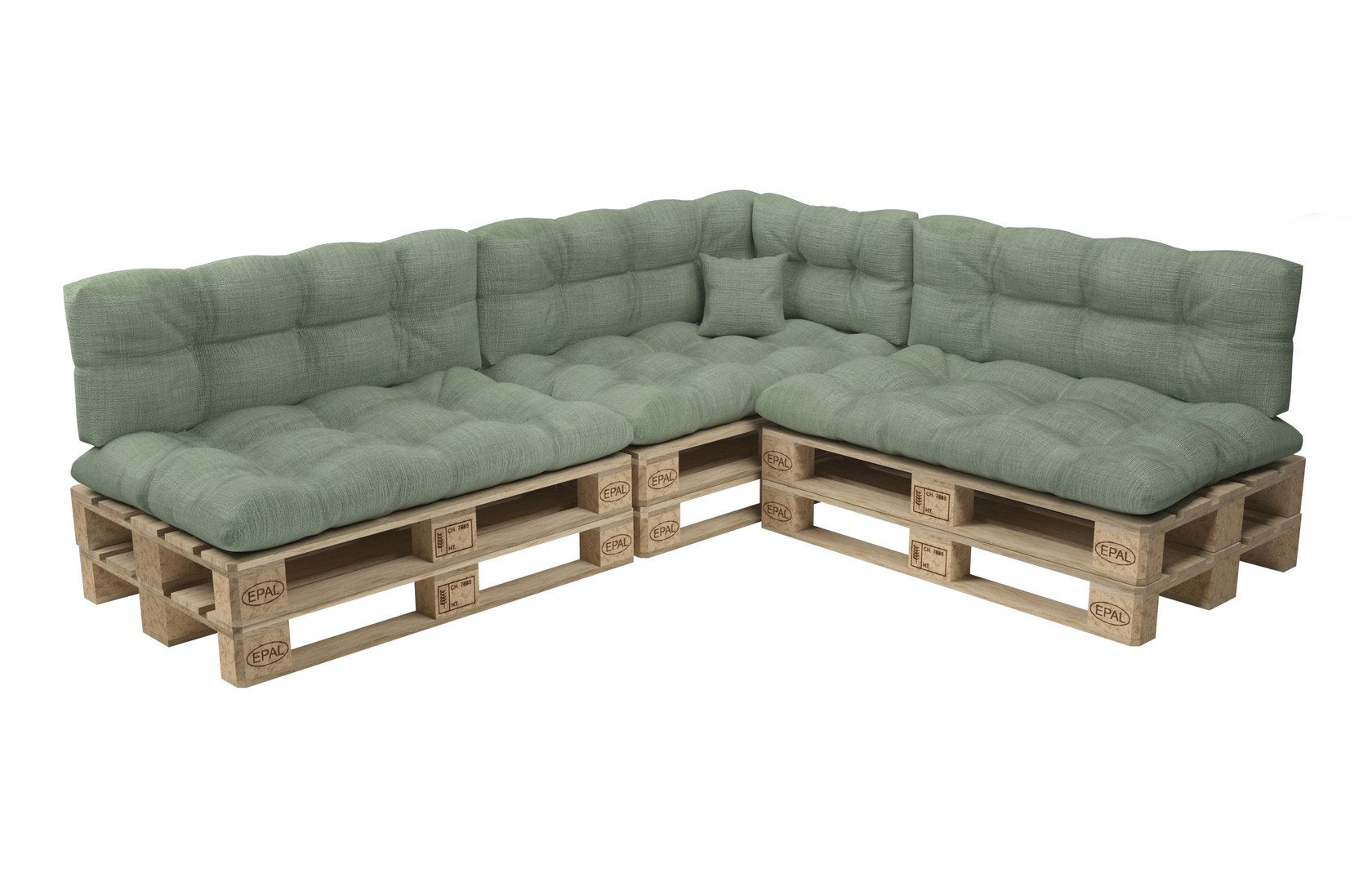 3D Corner Sofa With Pallets And Quilted Pillows - Pallet Furniture Model -  TurboSquid 1813440