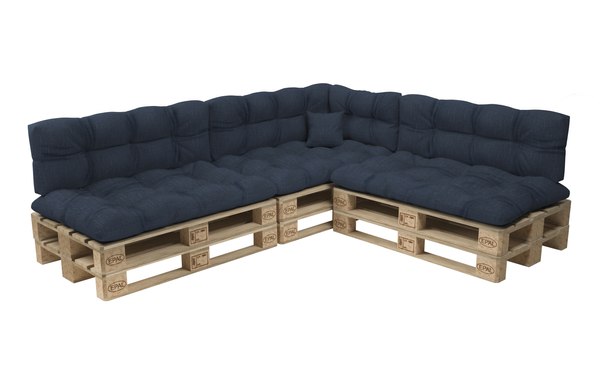 3D Corner sofa with pallets and quilted pillows - pallet furniture model -  TurboSquid 1813440