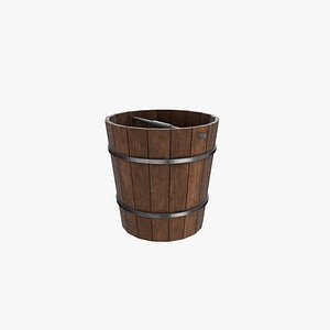 3D Wooden Bucket