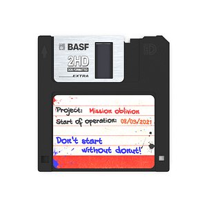 3D model Floppy Disk 3 5 inch dark