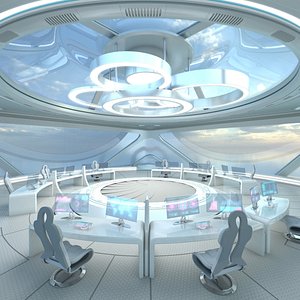 3D Futuristic Virtual Meeting Room