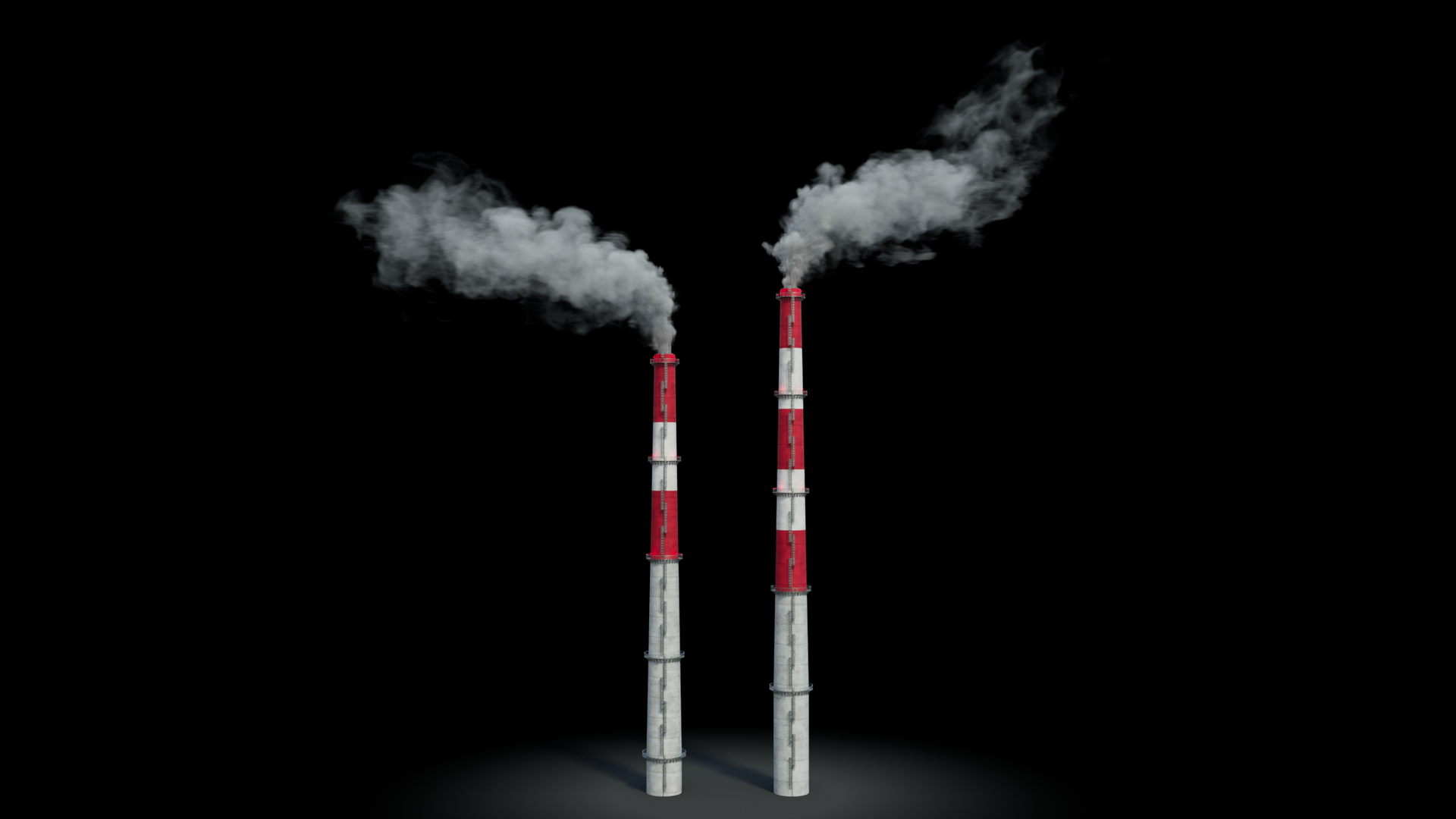 Industrial Chimneys With Smoke Animation 3D Model - TurboSquid 2246467