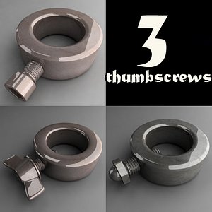 3d model thumbscrew screw thumb