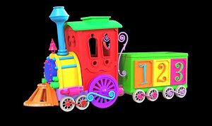 cartoon train 3D model