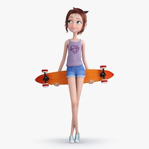 cartoon girl rigged 3D model