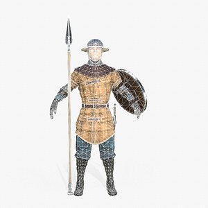 Spearman medieval 3D model