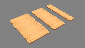Cartoon planks - Three wooden boards - Flat bridges