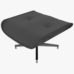 Eames Ottoman Charcoal Fabric Black Mahogany Details