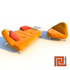 3d model furniture set sofa armchair