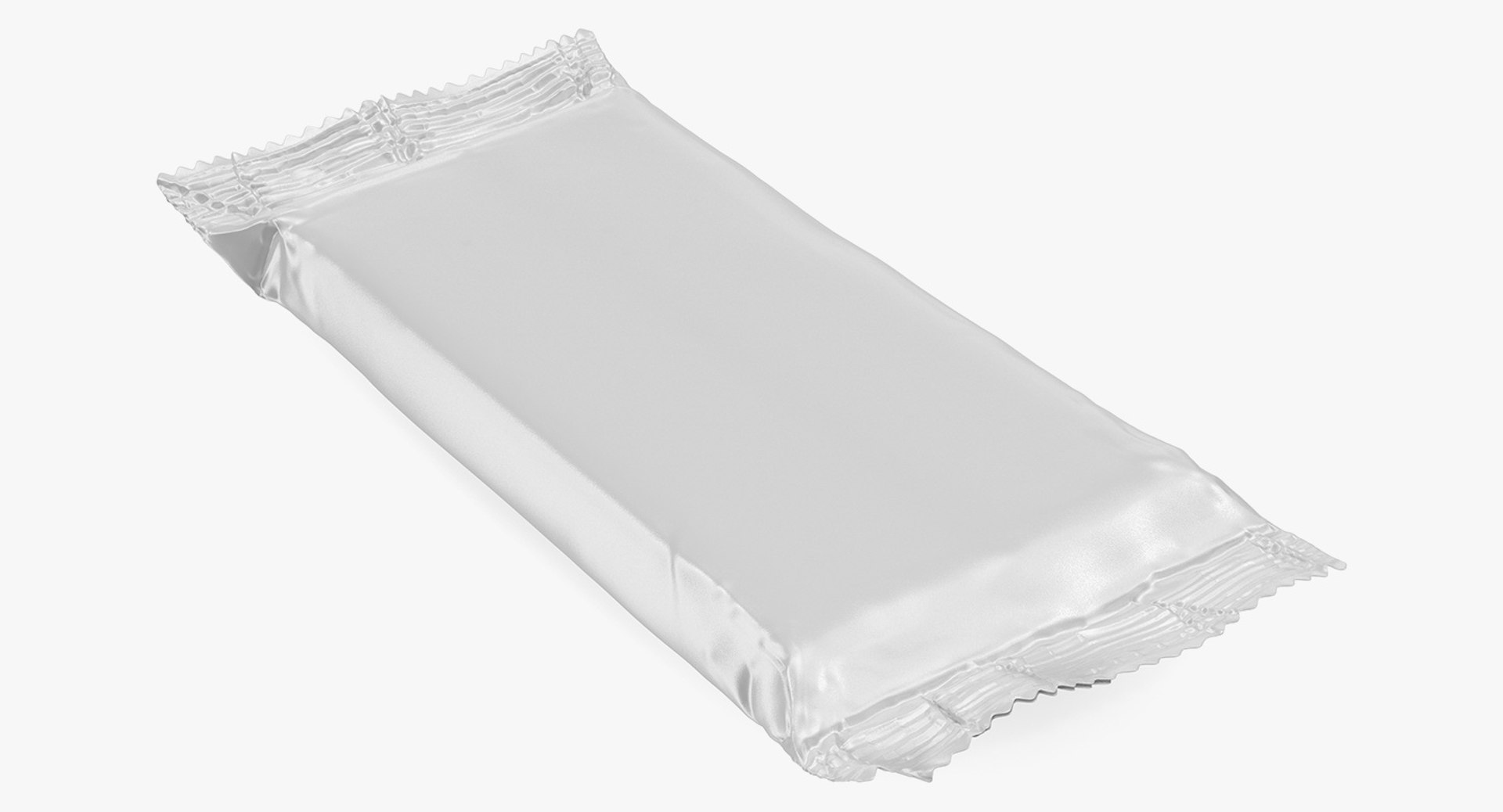 White Paper Wide Chocolate Bar 3D model preview