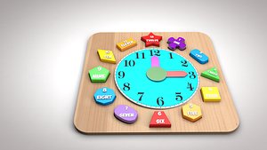 child wooden o clocks 3D model