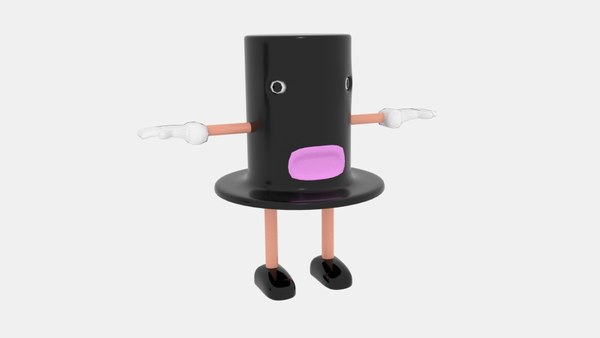 3d model cartoon hat character