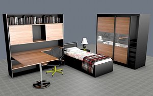 3D teenage bedroom