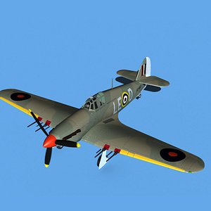 Hawker Hurricane MKII V11 3D